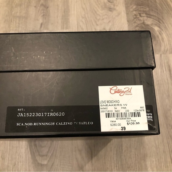 LOVE MOSCHINO Low Top Slip On Sock Sneaker Size 39 - Picture 8 of 11